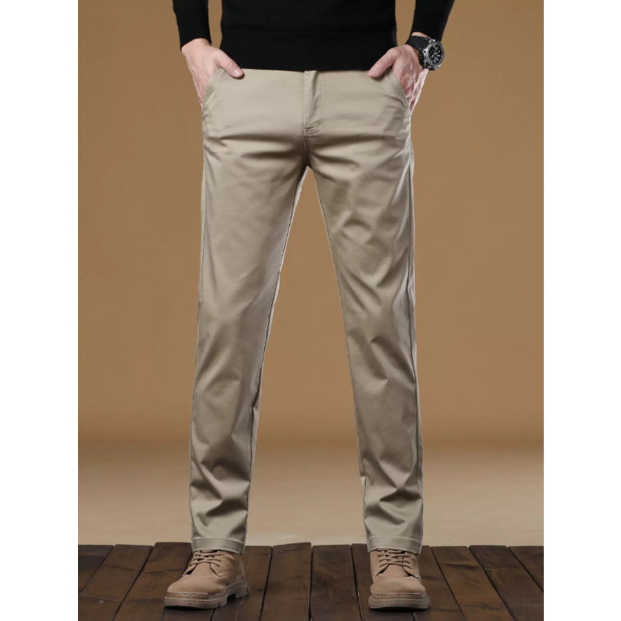 Men’s Stretch Fit Casual Pants Khaki / 28 Apparel and Accessories