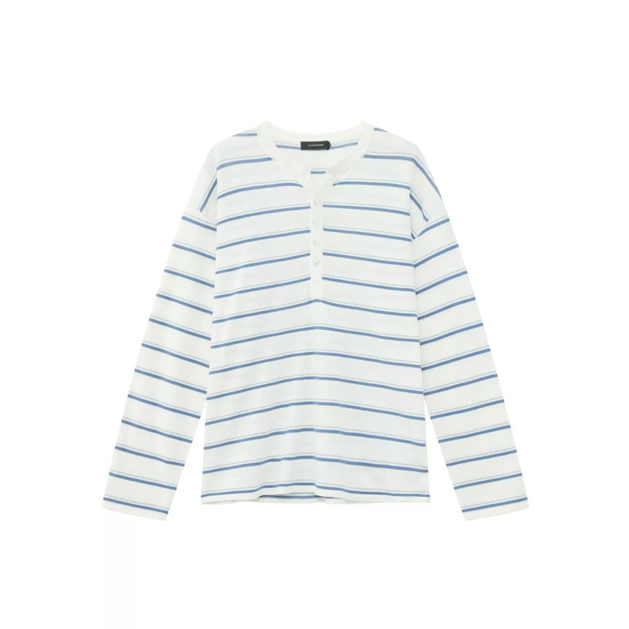 Men’s Striped Button Detail Henley T-Shirt Apparel and Accessories