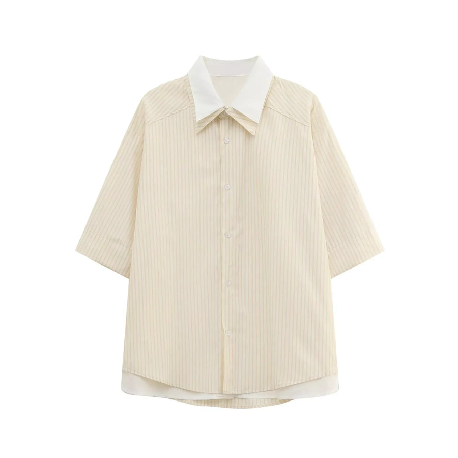 Men’s Striped Button Up Shirt Apparel and Accessories