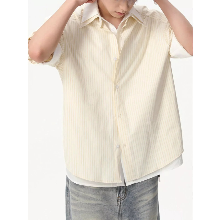 Men’s Striped Button Up Shirt Apparel and Accessories