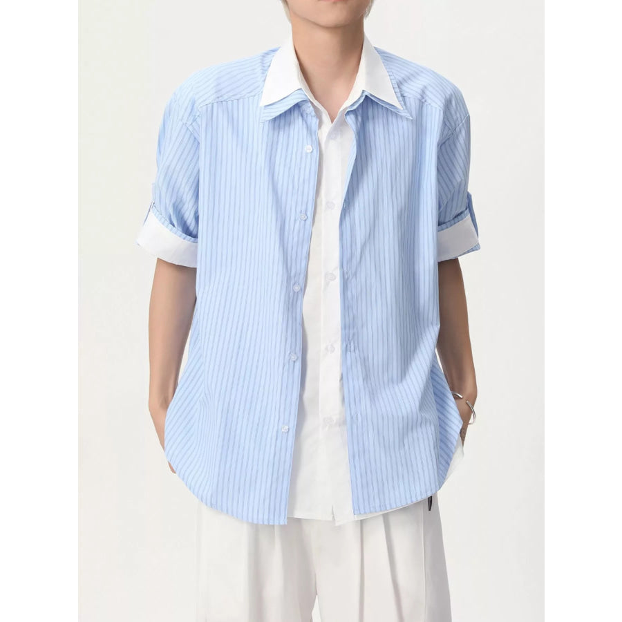 Men’s Striped Button Up Shirt Apparel and Accessories
