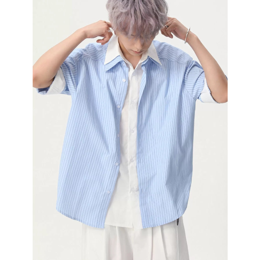 Men’s Striped Button Up Shirt Apparel and Accessories