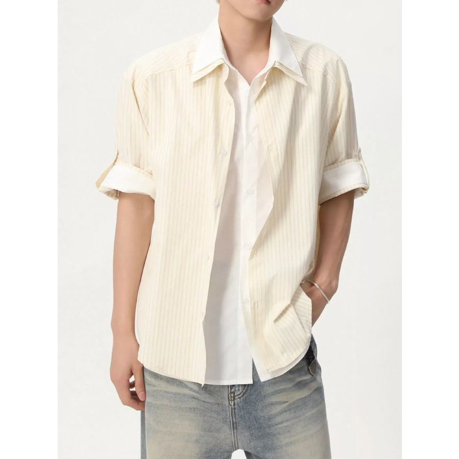 Men’s Striped Button Up Shirt Apparel and Accessories