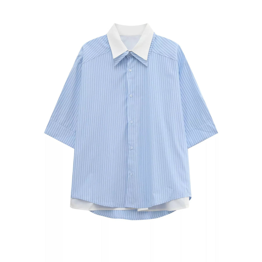 Men’s Striped Button Up Shirt Apparel and Accessories
