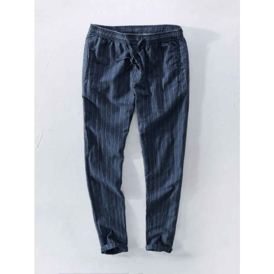 Men’s Striped Casual Pants Royal Blue / S Apparel and Accessories