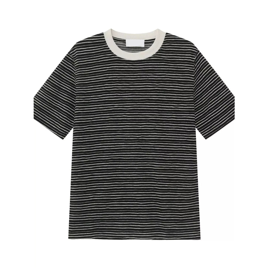 Men’s Striped Crew Neck T-Shirt Black / M
