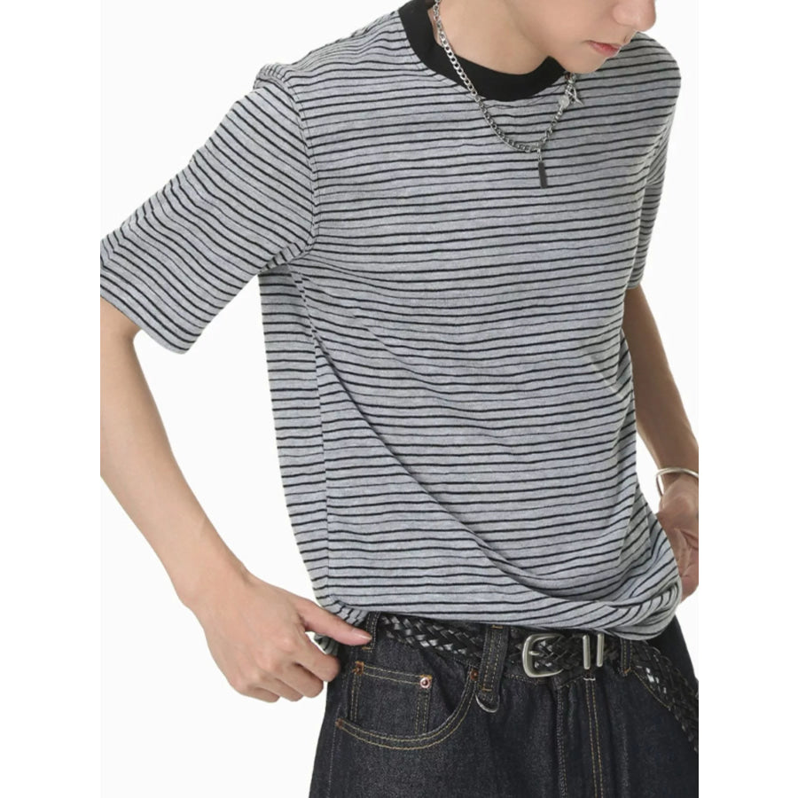 Men’s Striped Crew Neck T-Shirt
