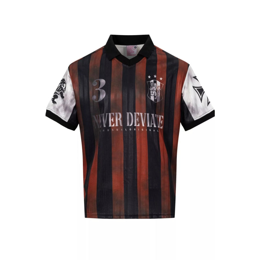 Men’s Striped Soccer Jersey T-Shirt Burgundy / S Apparel and Accessories