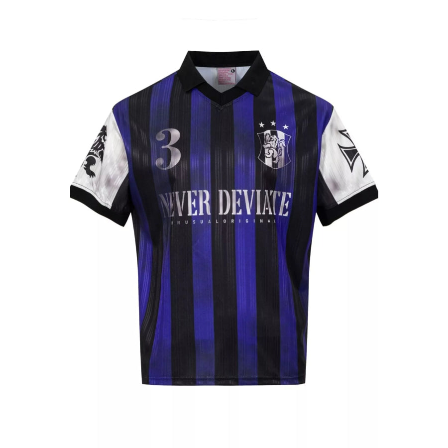 Men’s Striped Soccer Jersey T-Shirt Royal Blue / S Apparel and Accessories