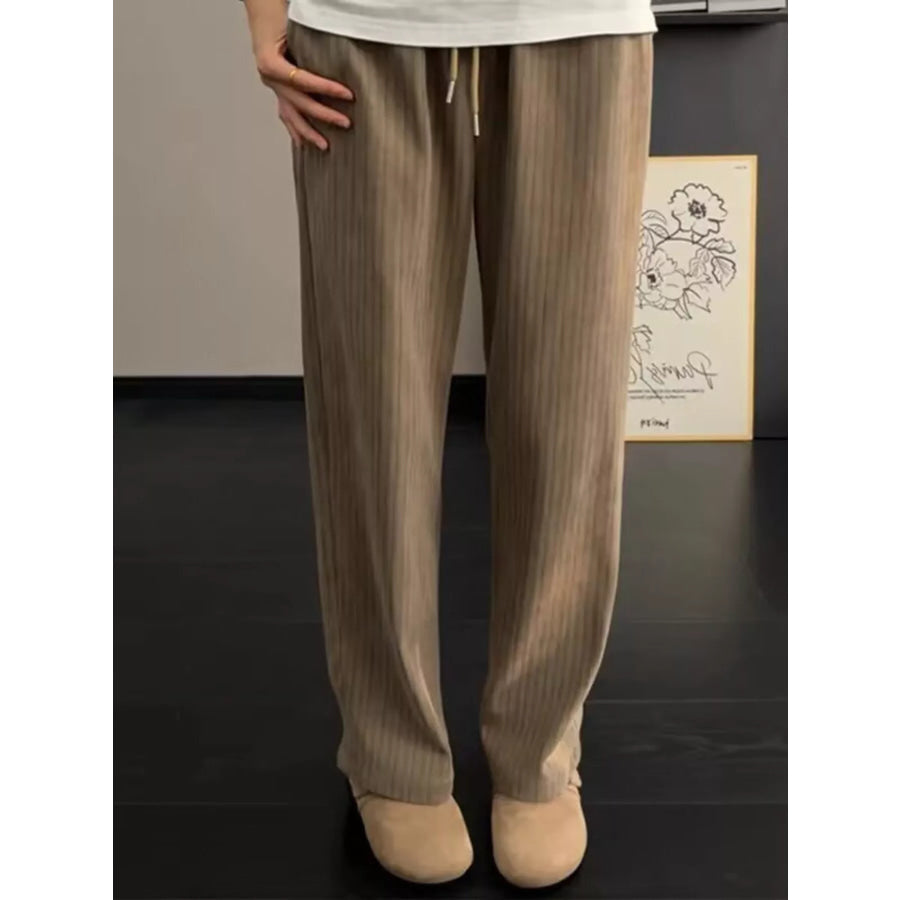 Men’s Striped Wide-Leg Casual Pants Apparel and Accessories