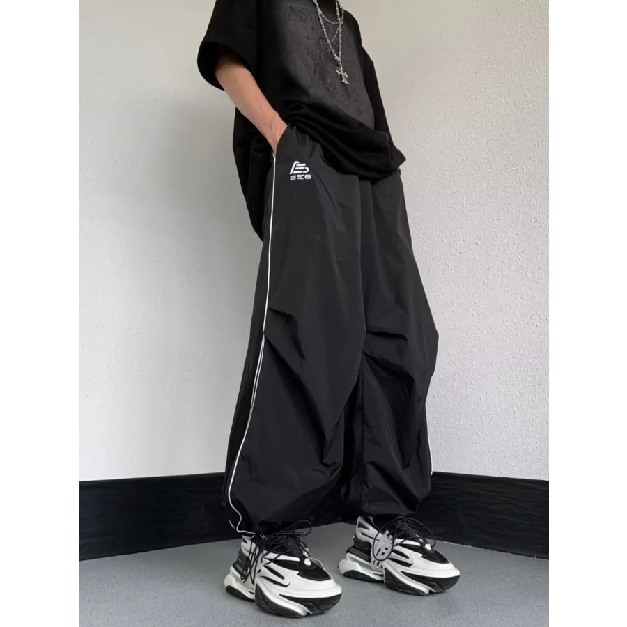 Men’s Striped Wide Leg Pants Black / M Apparel and Accessories
