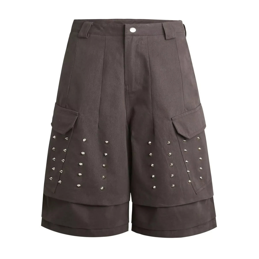Men’s Studded Cargo Capris Chocolate / M Apparel and Accessories