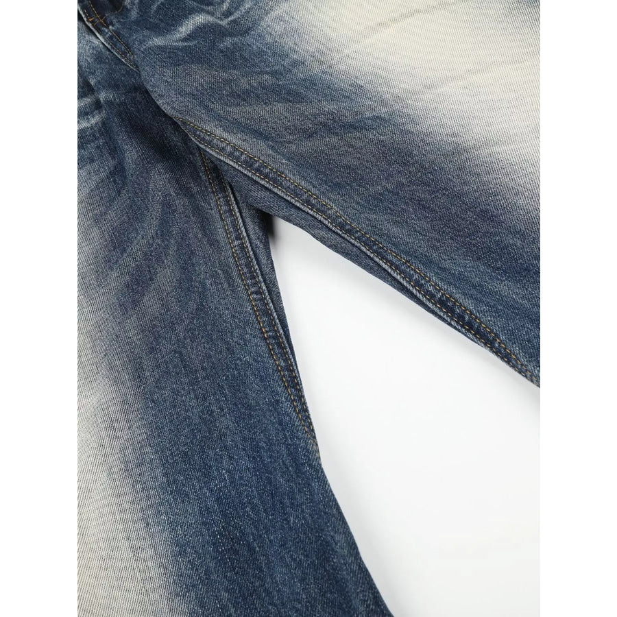 Men’s Studded Washed Bootcut Jeans Apparel and Accessories