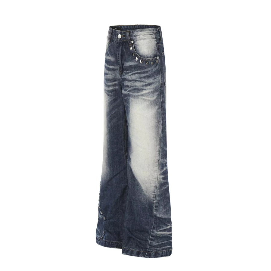 Men’s Studded Washed Bootcut Jeans Apparel and Accessories