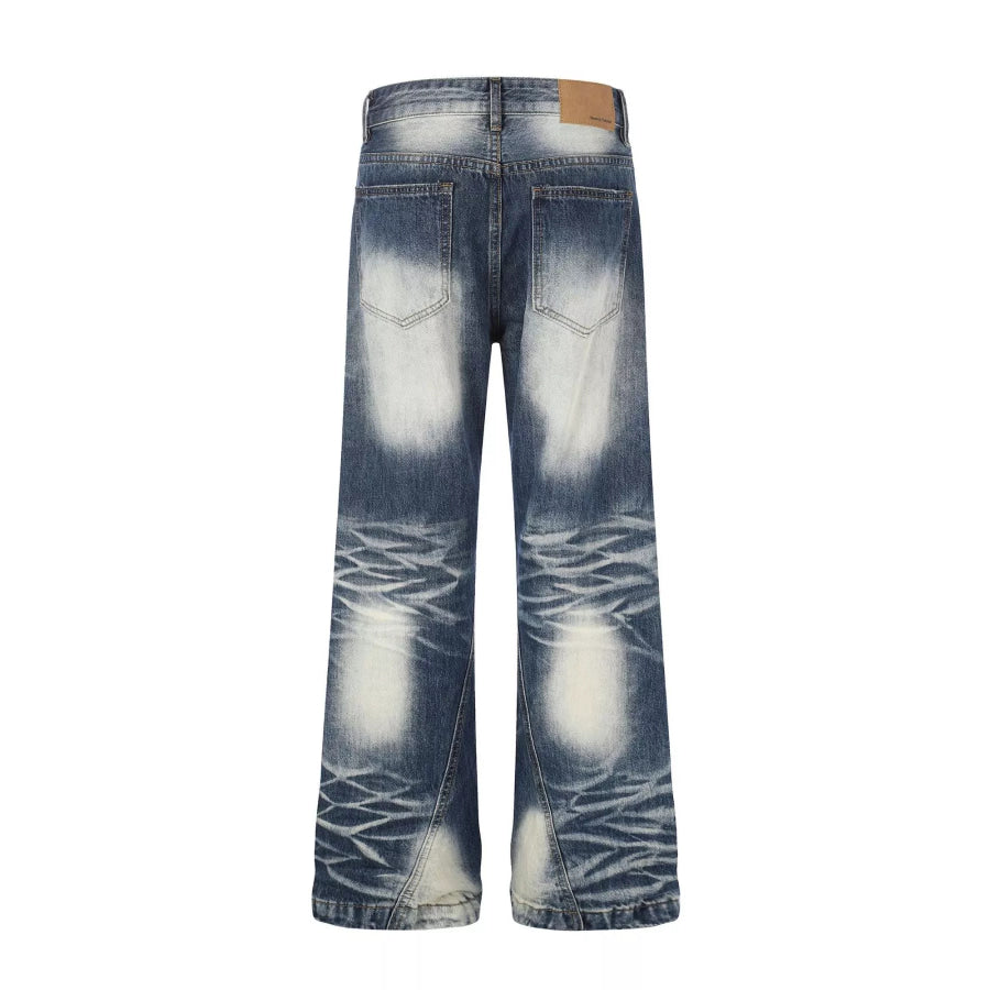 Men’s Studded Washed Bootcut Jeans Apparel and Accessories