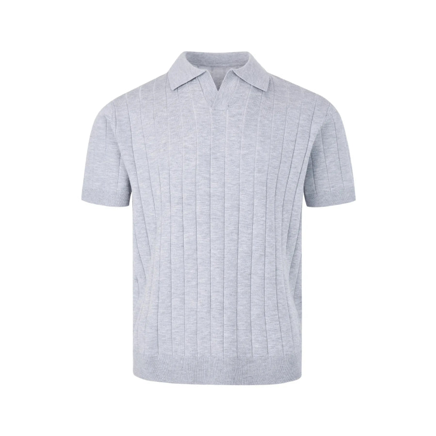 Men’s Textured Knit Polo Shirt Light Gray / M Apparel and Accessories