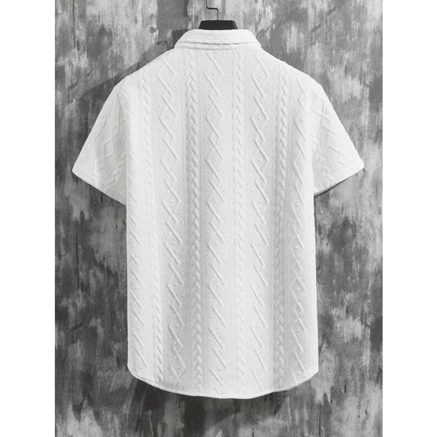 Men’s Textured Knit Short Sleeve Polo & Shorts Set Apparel and Accessories