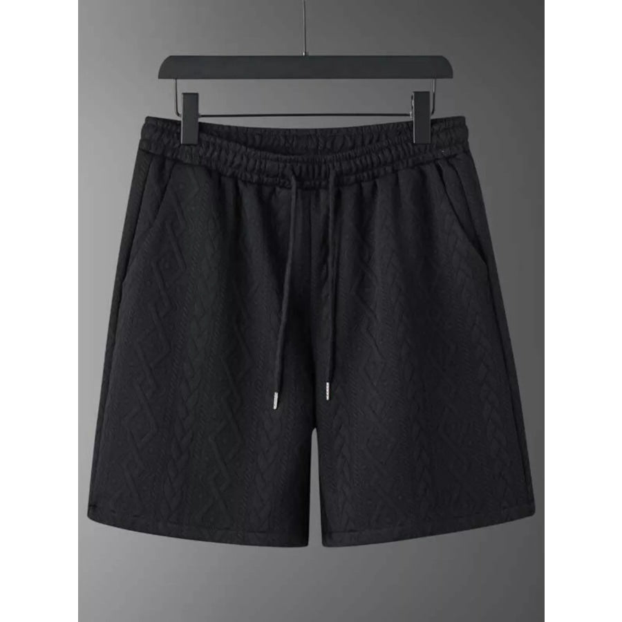 Men’s Textured Knit Short Sleeve Polo & Shorts Set Apparel and Accessories