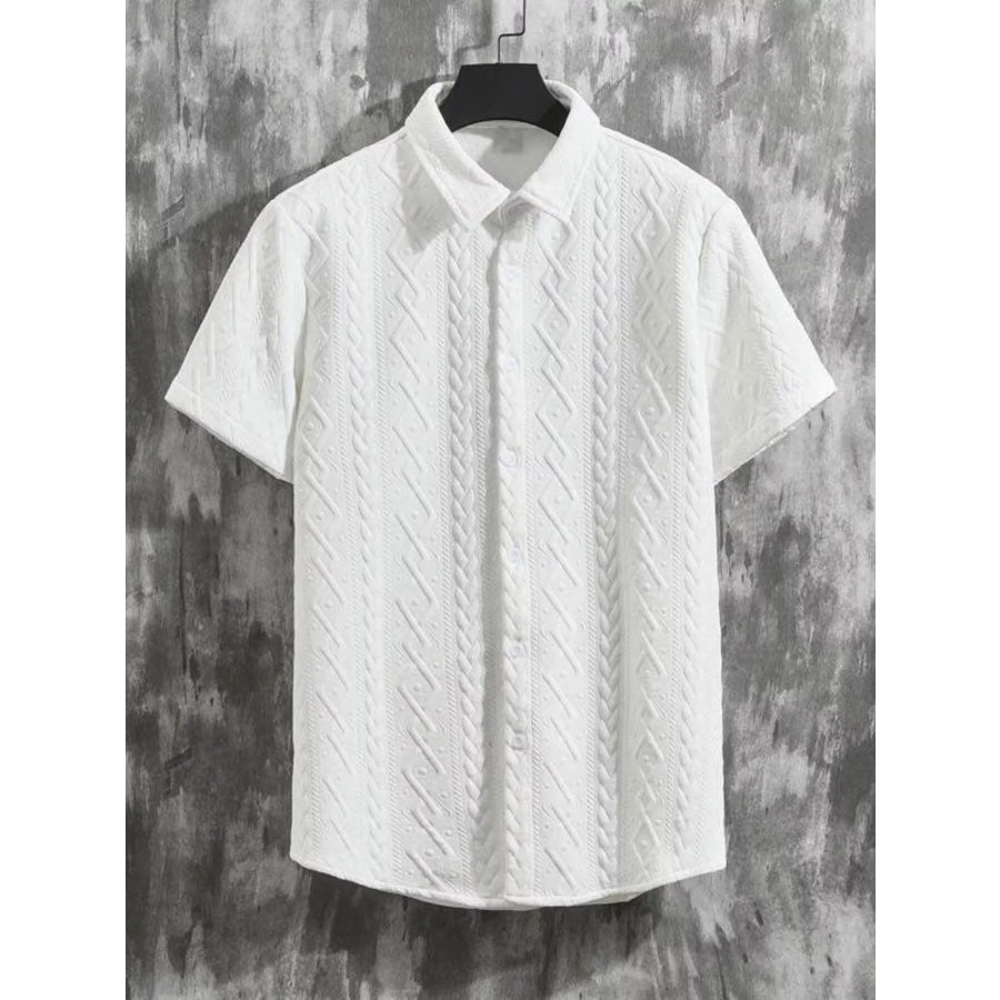 Men’s Textured Knit Short Sleeve Polo & Shorts Set Apparel and Accessories