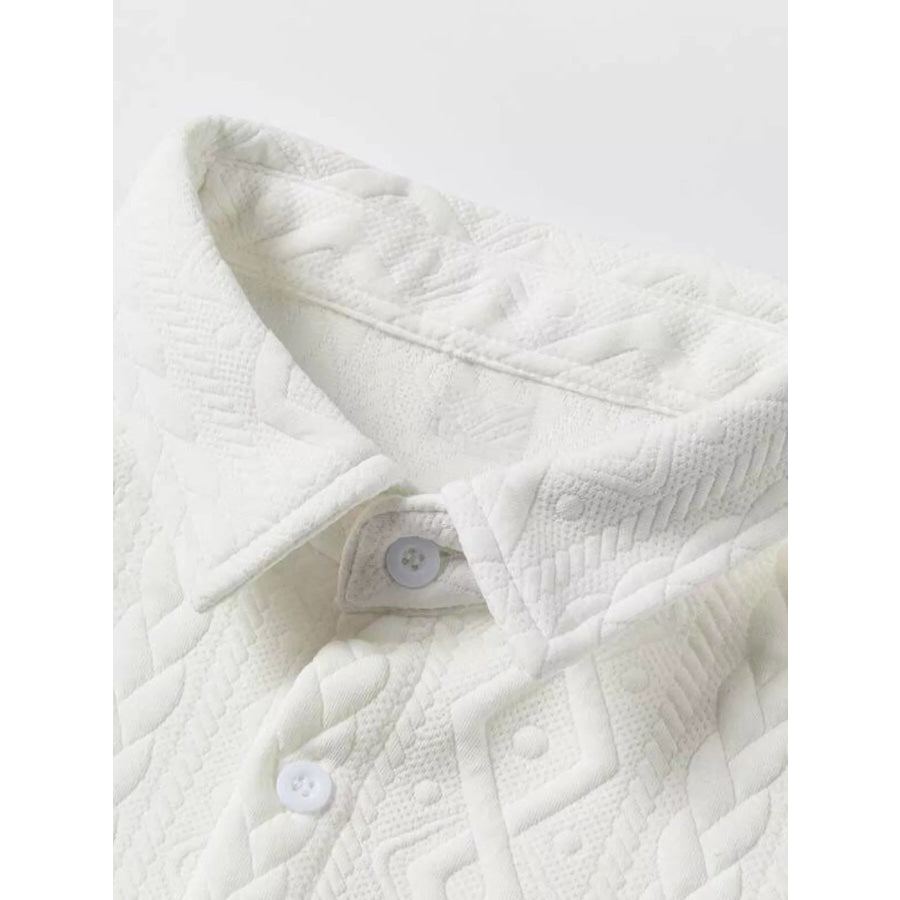 Men’s Textured Knit Short Sleeve Polo & Shorts Set Apparel and Accessories