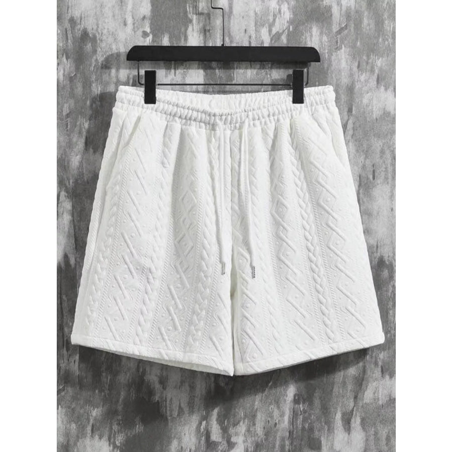 Men’s Textured Knit Short Sleeve Polo & Shorts Set Apparel and Accessories