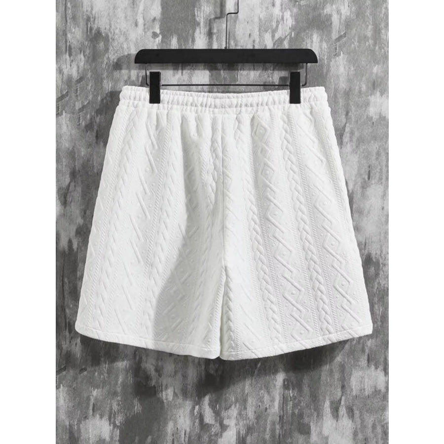 Men’s Textured Knit Short Sleeve Polo & Shorts Set Apparel and Accessories