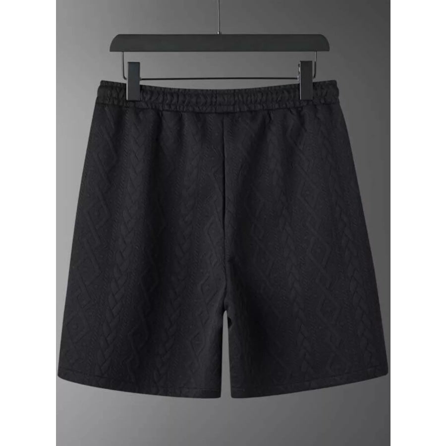 Men’s Textured Knit Short Sleeve Polo & Shorts Set Apparel and Accessories