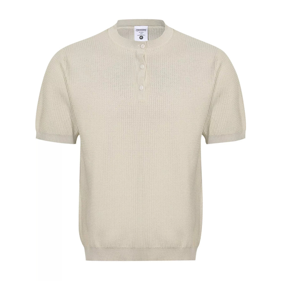 Men’s Textured Knit Short Sleeve Top Apricot / M Apparel and Accessories