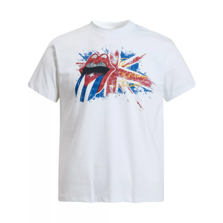Men’s The Rolling Stones Tongue Graphic T-Shirt White / S Apparel and Accessories