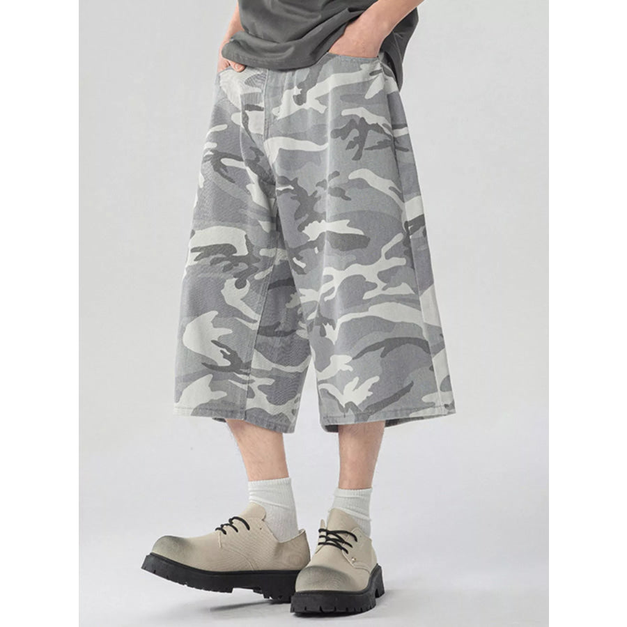 Men’s Urban Camo Wide Leg Cargo Pants Apparel and Accessories