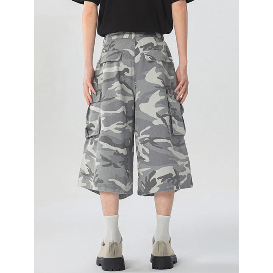 Men’s Urban Camo Wide Leg Cargo Pants Apparel and Accessories