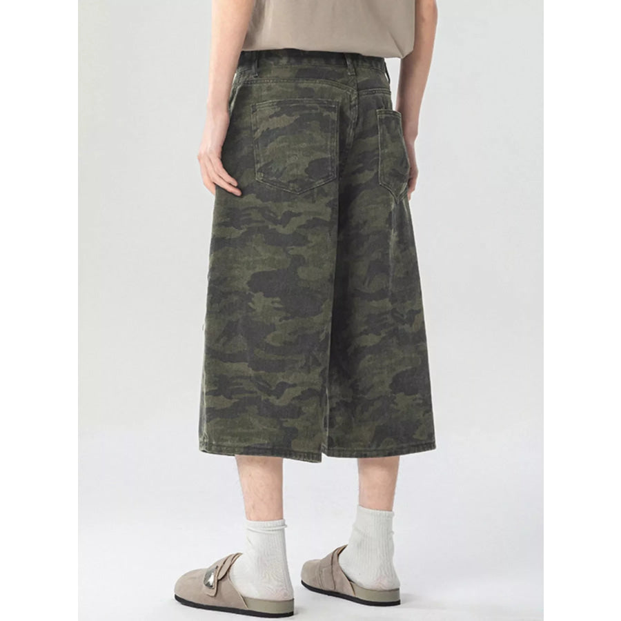 Men’s Urban Camo Wide Leg Cargo Pants Apparel and Accessories