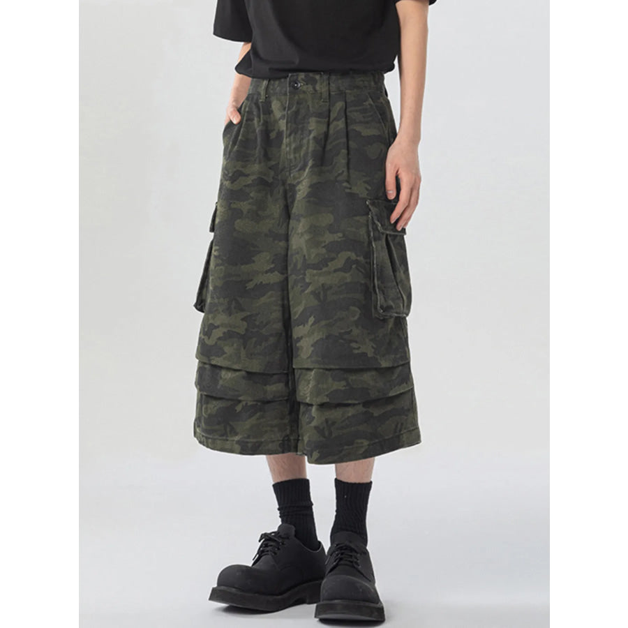 Men’s Urban Camo Wide Leg Cargo Pants Apparel and Accessories