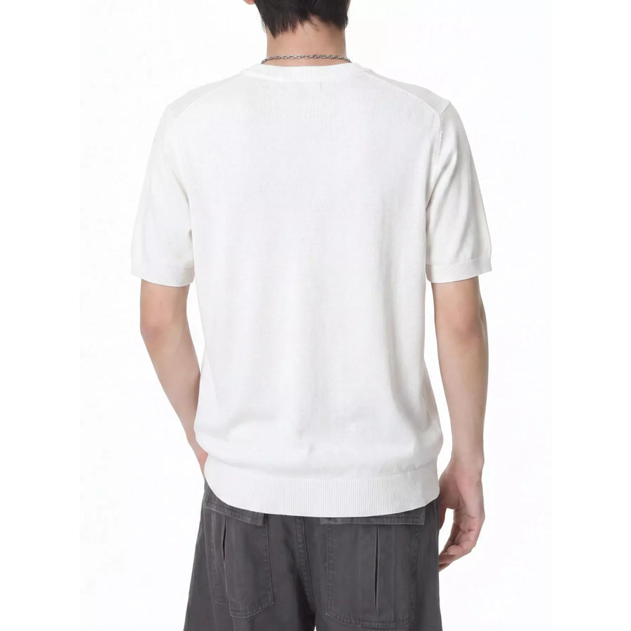 Men’s V-Neck Short-Sleeve Knit T-Shirt