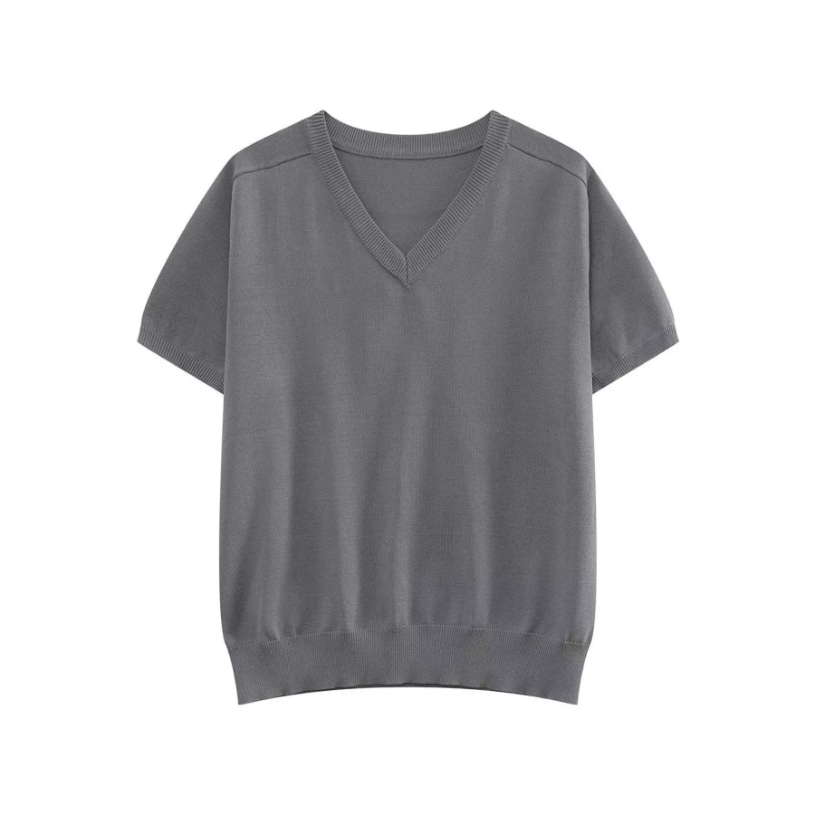 Men’s V-Neck Short-Sleeve Knit T-Shirt