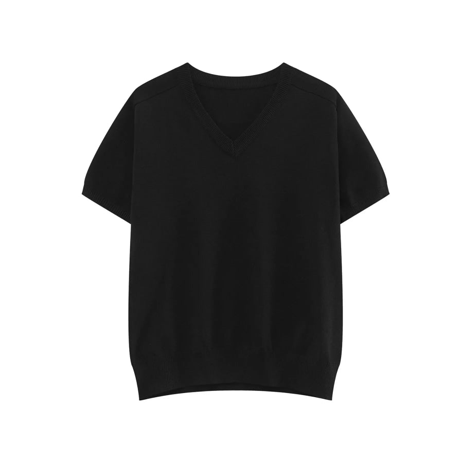 Men’s V-Neck Short-Sleeve Knit T-Shirt