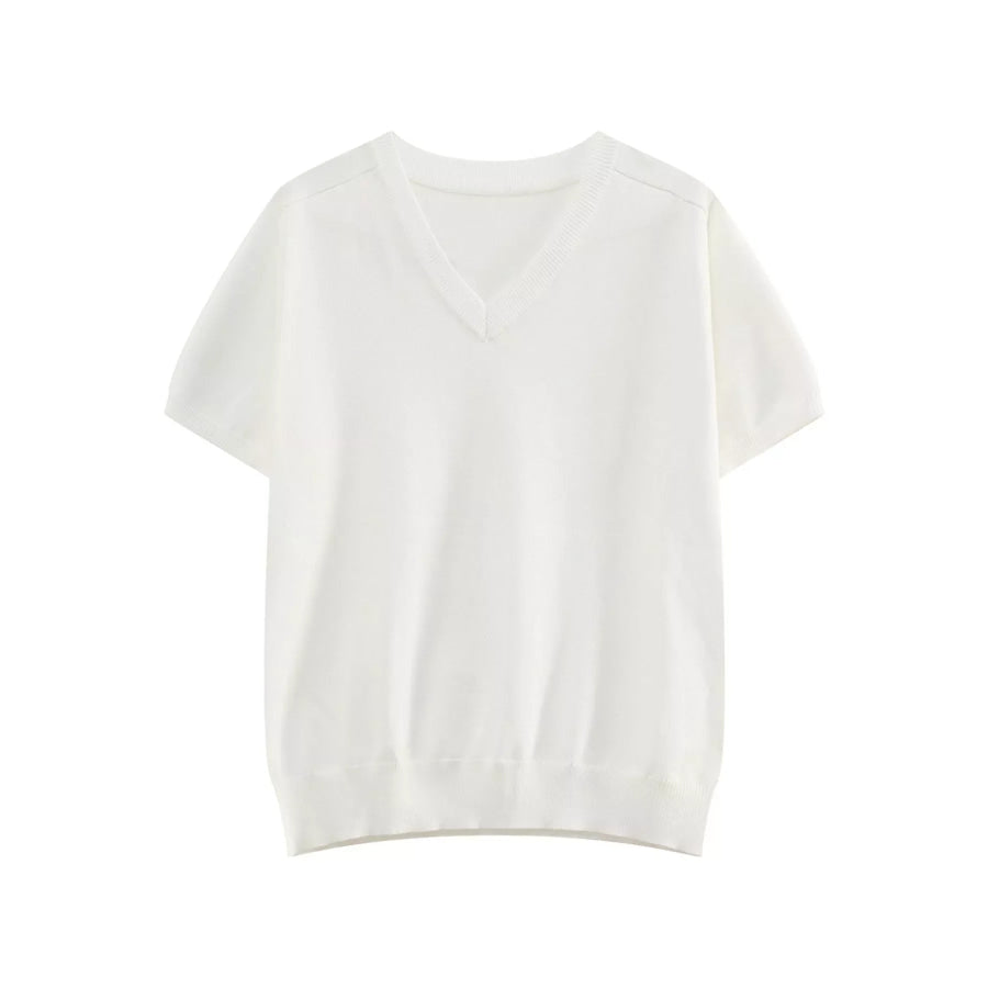 Men’s V-Neck Short-Sleeve Knit T-Shirt