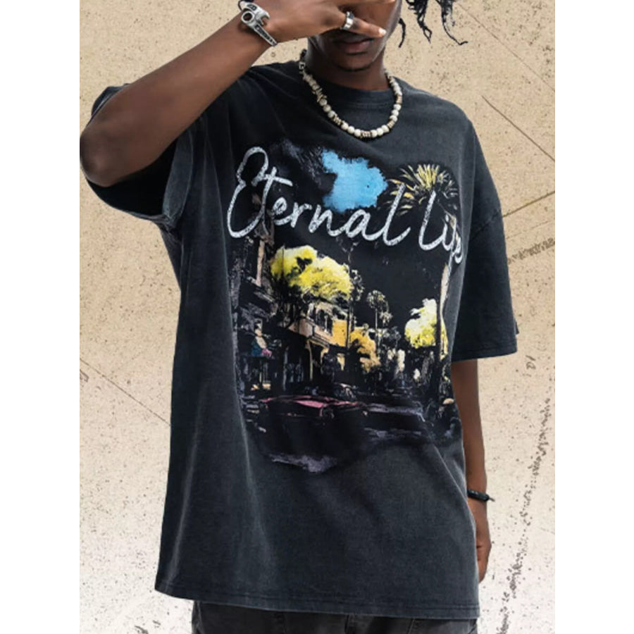 Men’s Vintage Graphic Half Sleeve T-Shirt Apparel and Accessories