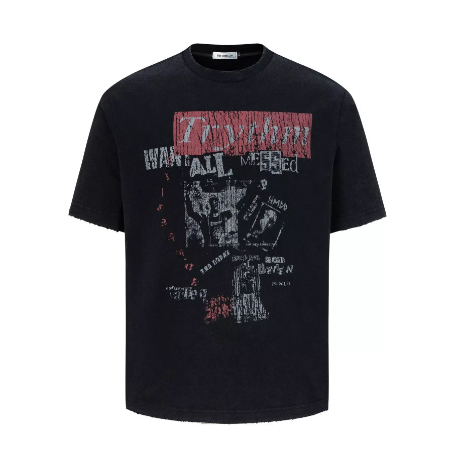 Men’s Vintage Graphic Oversized T-Shirt Black / S Apparel and Accessories