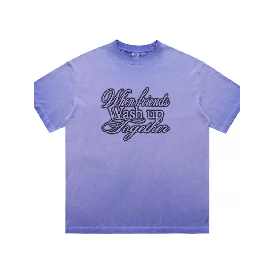 Men’s Vintage Wash Letter Graphic Short Sleeve T-Shirt Apparel and Accessories