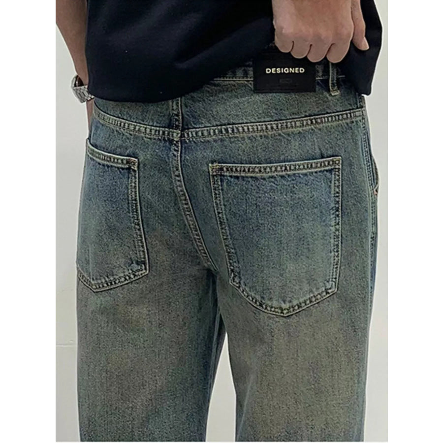 Men’s Vintage Wash Loose Fit Jeans Apparel and Accessories