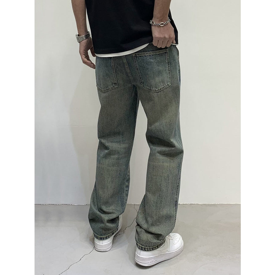 Men’s Vintage Wash Loose Fit Jeans Apparel and Accessories