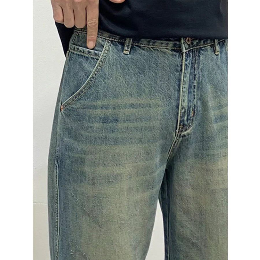 Men’s Vintage Wash Loose Fit Jeans Apparel and Accessories