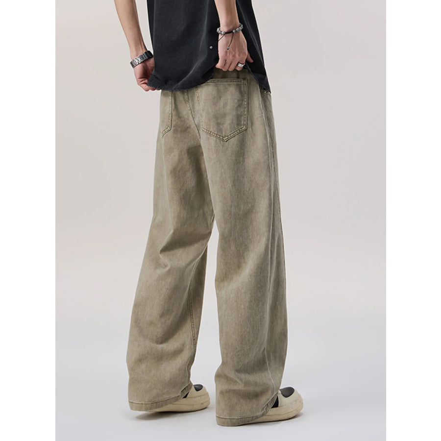 Men’s Vintage Wash Wide Leg Pants Apparel and Accessories