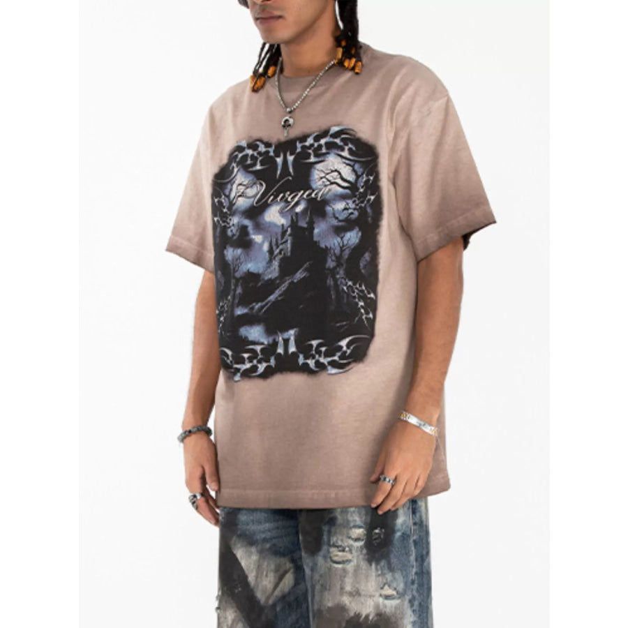 Men’s Vintage Washed Graphic Oversized T-Shirt Apparel and Accessories