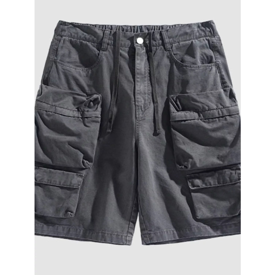 Men’s Vintage Washed Multi-Pocket Cargo Shorts Grey / M Apparel and Accessories
