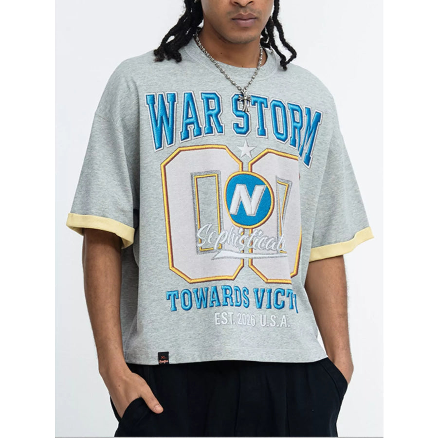 Men’s War Storm Graphic Round Neck T-Shirt Apparel and Accessories
