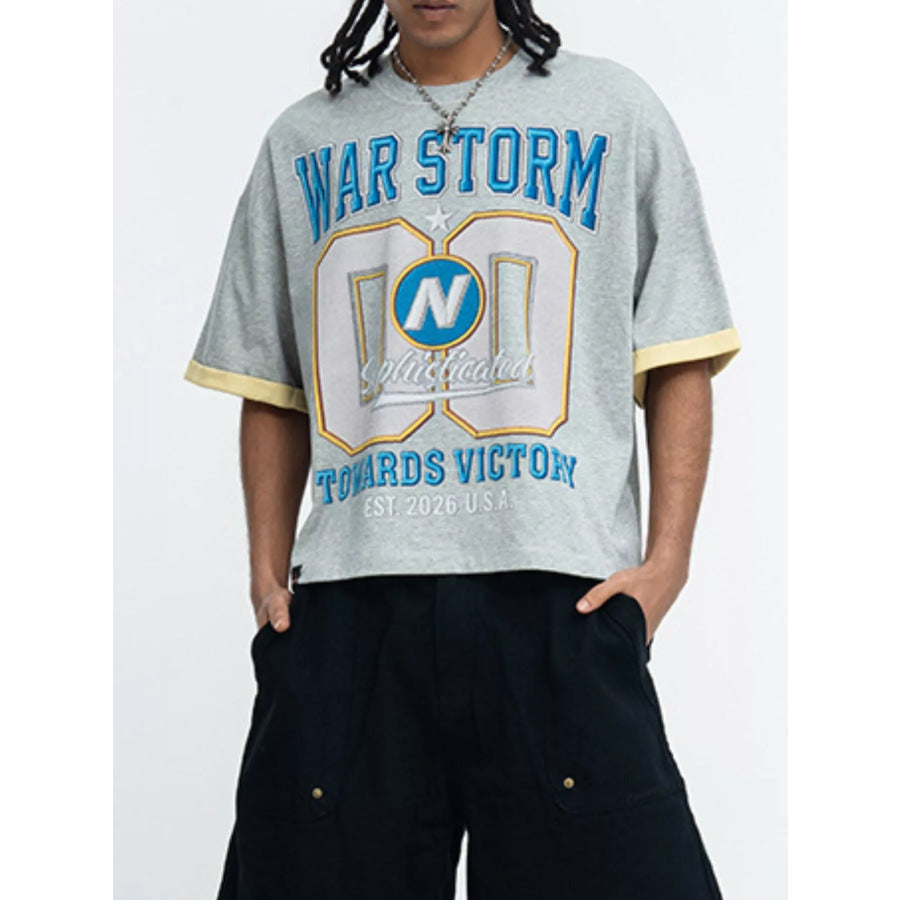 Men’s War Storm Graphic Round Neck T-Shirt Pastel Yellow / M Apparel and Accessories