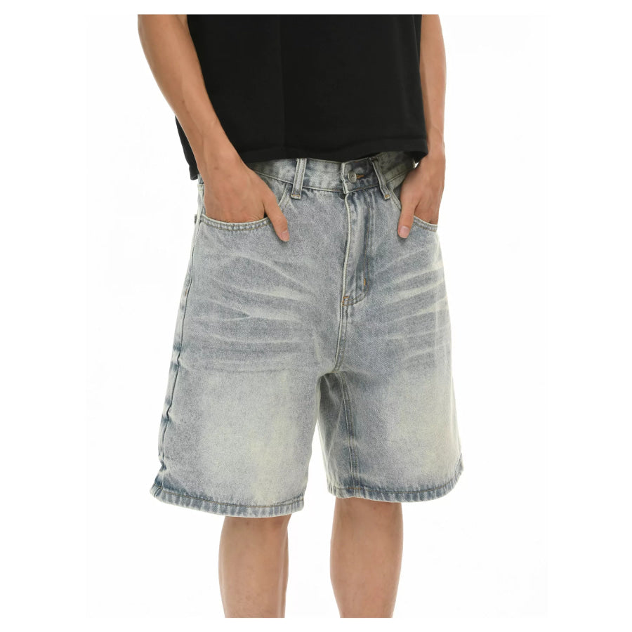 Men’s Wash Relaxed Fit Denim Shorts Apparel and Accessories