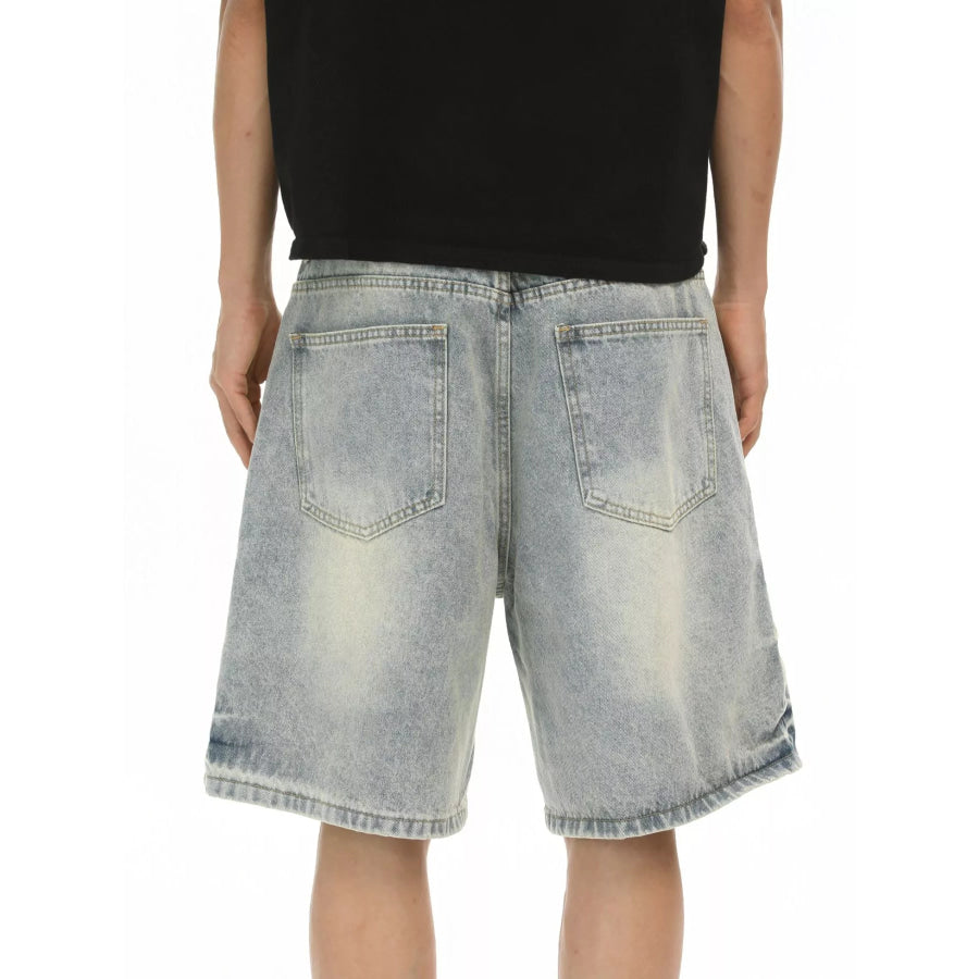 Men’s Wash Relaxed Fit Denim Shorts Apparel and Accessories